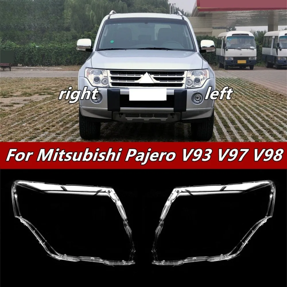 左/右フロントヘッドライトレンズカバー三菱パジェロ V87 V93 V97 2007