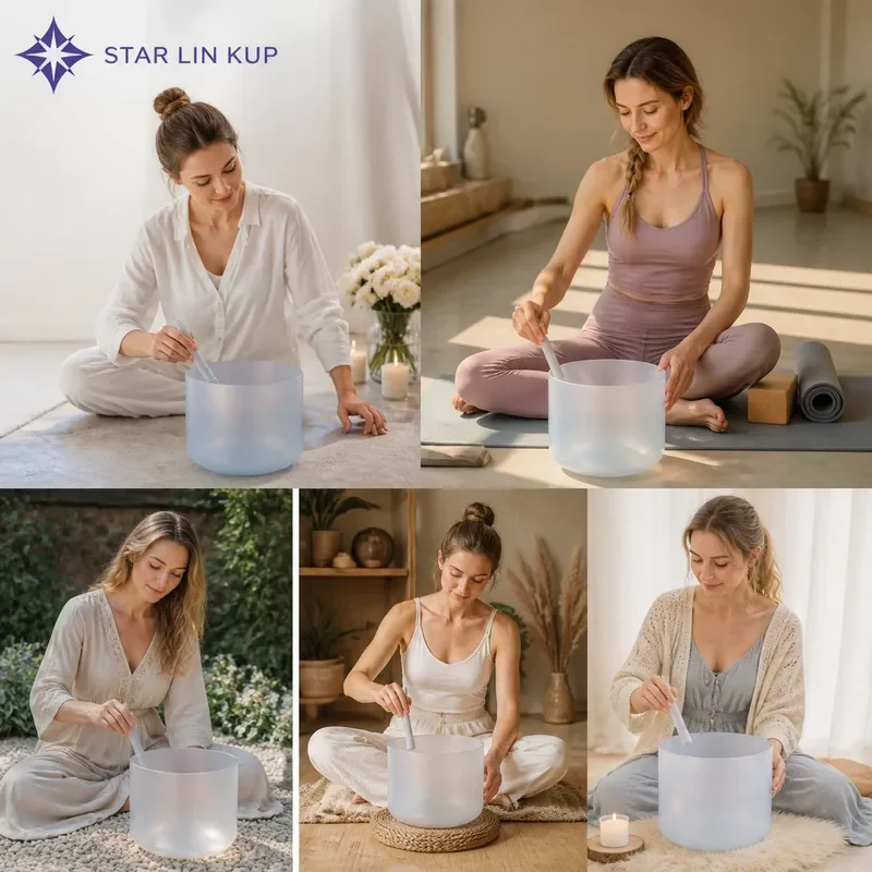 STAR LIN KUP 12 Inch 432Hz Crystal Singing Bowl Large Handcrafted Perfect Pitch Customizable Size Note Healing Meditation