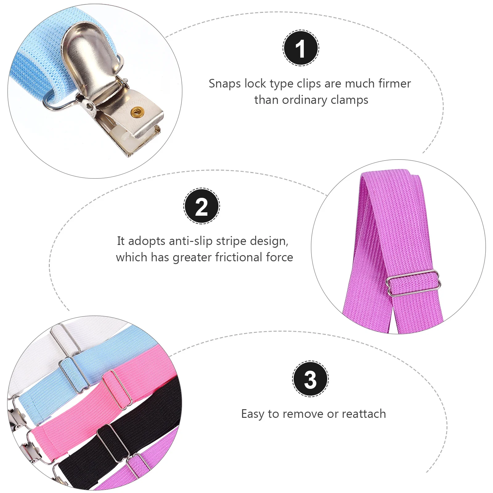 

5Pcs Quilt Clip Buckles Anti-Slip Bed Sheet Holder Strap Adjustable Mattress Sheet Fasteners Secure Cover