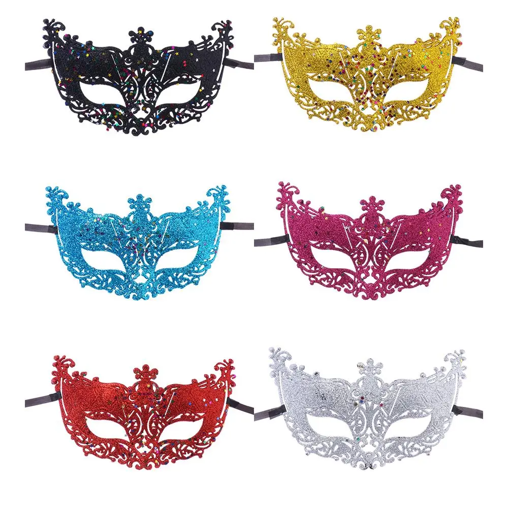 6PCS/SET Halloween Mask Sequins Glitter Masquerade Mask Carnival Fancy Dress Christmas Party Cosplay Supplies