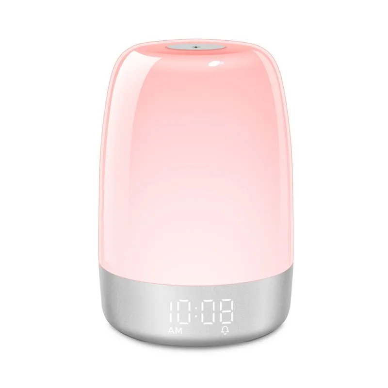 K-star New Alarm Clock Wake-up Light Simulates Natural Sunrise Bedside Light LED Colorful Ambient Night Light Hot Sale 2024