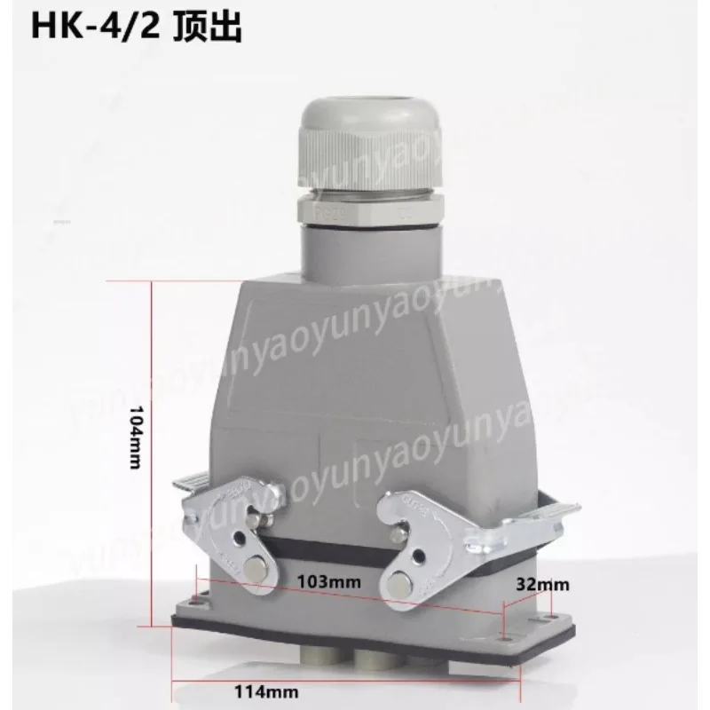 4/2 Rectangular Heavy Duty Connector 80A High Current Waterproof Plug Socket Industrial Electrical Accessory