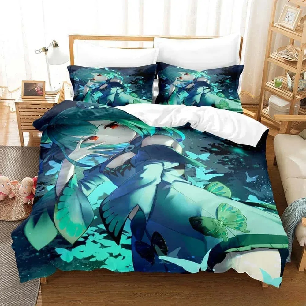 

3d Cartoons Vtuber Hololive Uruha Rushia Bedding Set Single Twin Full Queen King Size Bed Set Adult Kid Bedroom Duvet cover Sets