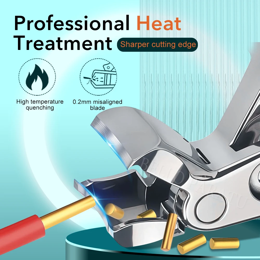 2Pc 角度付きヘッド爪切り キャッチャー収納袋付き 爪やすり 足の爪 厚い爪切り カッター トリマー マニキュアツール