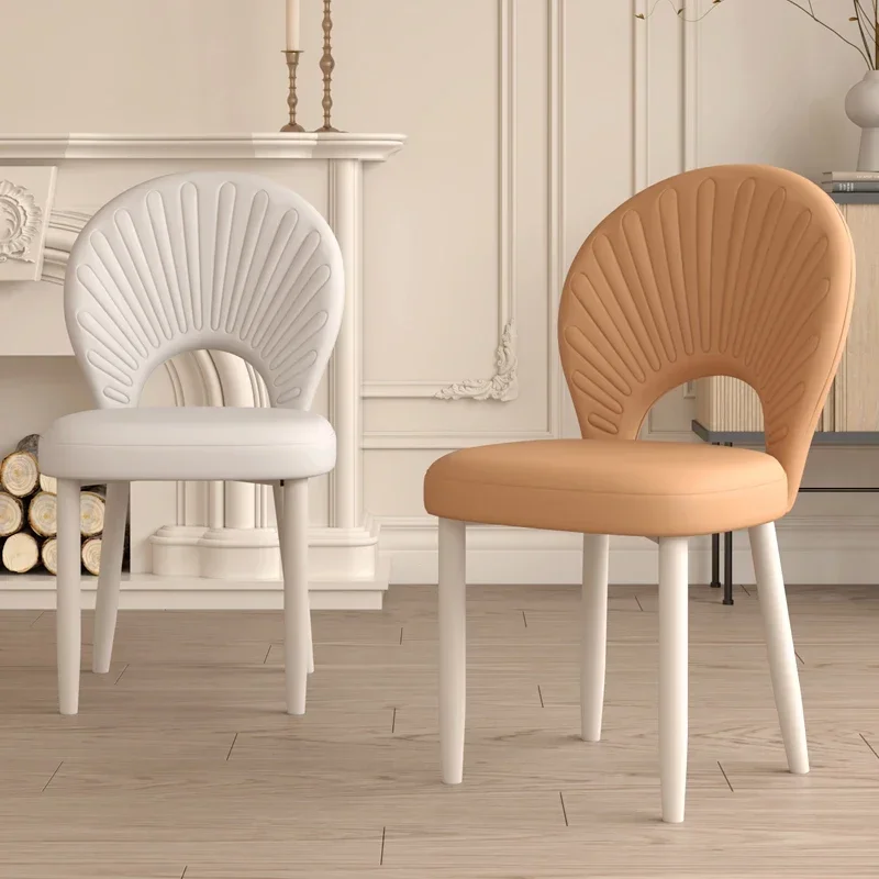Luxury Restaurant Dining Stool White Upholstered Set Portable Accent Chairs Design Modern Nordic Sillas Comedor Home Furniture