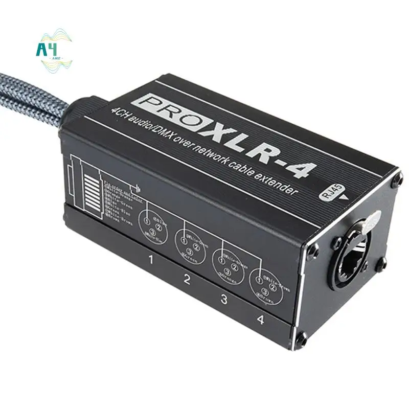 

A40Z-1Pair XLR Male/Female 4 Channel Snake 3Pin XLR/DMX To Ethercon RJ45 Cat5/Cat6 Ethernet Extender For Live Stage
