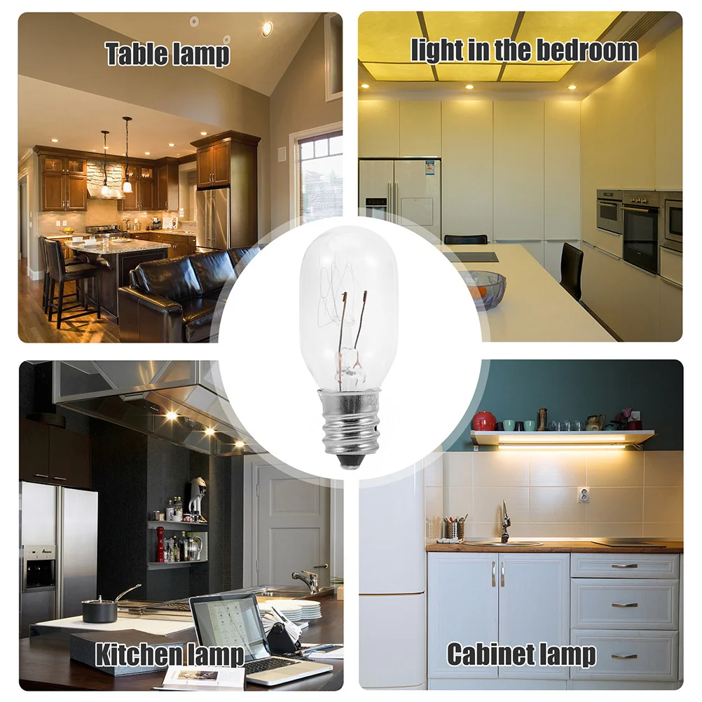 

20Pcs Clear Light Bulbs E12 Base 15W Wax Warmer Replacement Tubular Heating Lamp Bulbs Negative Ion Air Purifier Spiral Filament