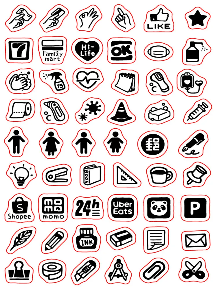 2024 New Daily small icons 8 stamp Clear Stamps for Scrapbooking Transparent Silicone Rubber DIY Photo Album Decor