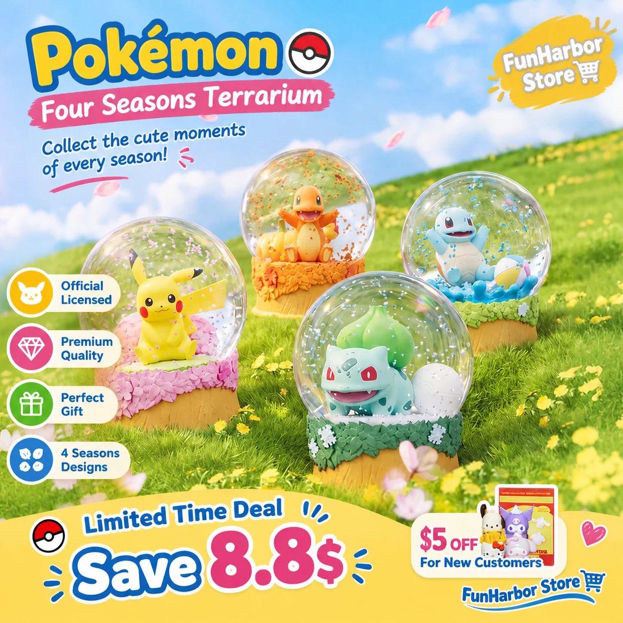 hollybox-pokemon-divertimento-naturale-e-selvaggio-quattro-stagioni-globo-di-neve-ornamento-blind-box-creature-iniziali-statuetta-da-collezione-da-scrivania-giocattolo