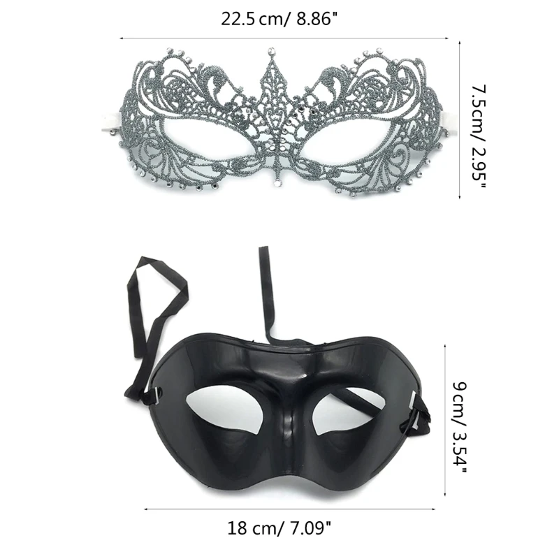 Couple Masquerade Lace Half Face Mask Women Men Venetian Mask Carnival Wedding Party Halloween Costume Cosplay Photo Props