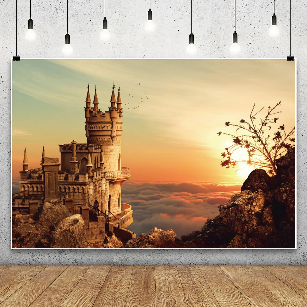 Medieval Castle European Building Photography Background Historic Architecture Landscape Forest Indoor Portrait Photo Backdrops