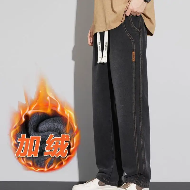 السراويل الرجالية السراويل الرجالية Y2K الملابس الفضفاضة الجينز الرجال الجينز الشباب الزي موضة معطف الشتاء الخريف ملابس كاجوال جديد #1