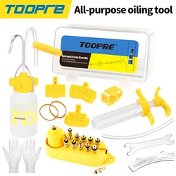 TOOPRE Bike Disc Brake Oil Change Tool Set Mountain Bicycle Brake Fluid Filling Kit Universal Metal Joint Brass Fittings