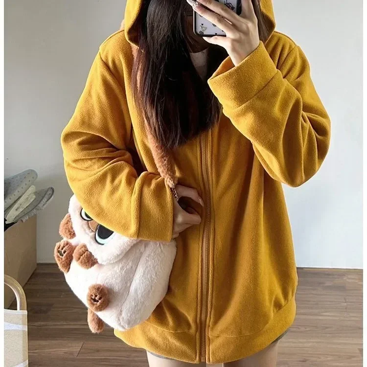 Plush Cartoon Cat Doll Backpack Simplicity Large Capacity Campus Bag Commuting Flip Cover Diagonal Span Bag Soft Shopping Bag