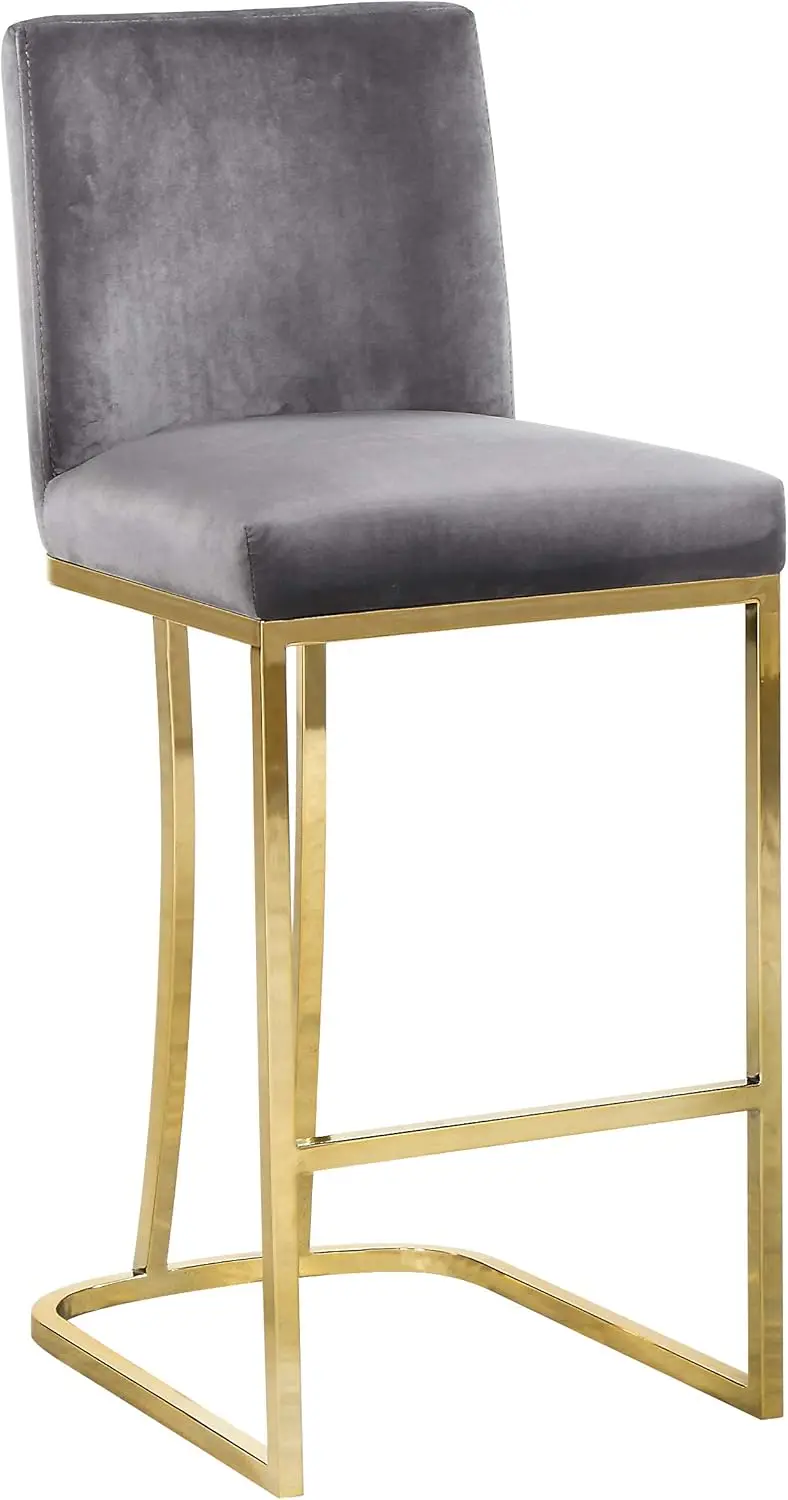 

Heidi Collection Modern | Contemporary Velvet Upholstered Counter Stool with Polished Gold Metal Legs,