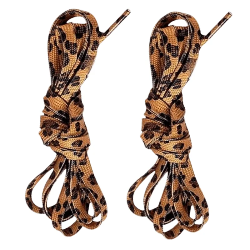 NEW Newest Classic Leopard Print Shoelaces Animal Patten Sneakers Canvas Shoe Lace Flat Leopard Zebra Tiger Snake Shoelaces