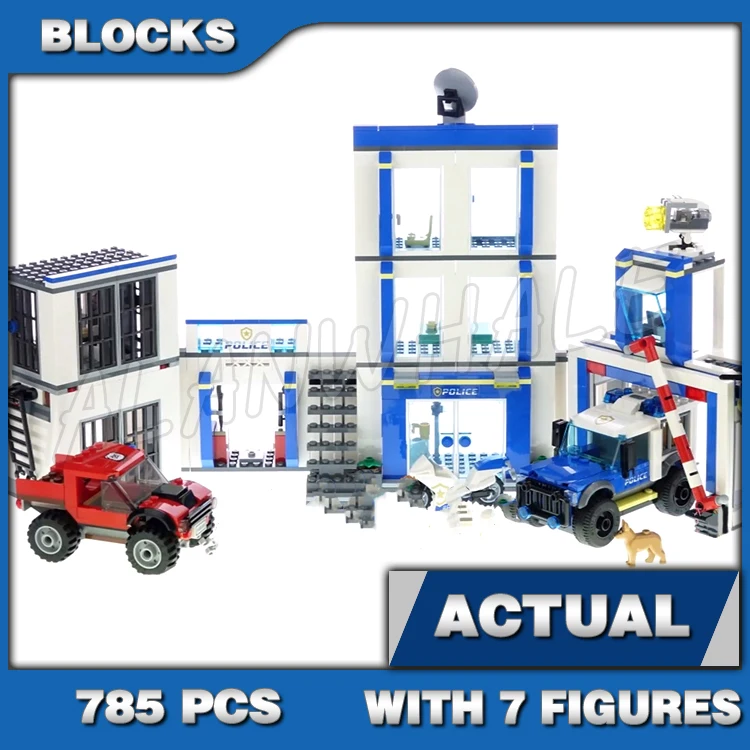 785pcs City Cop Station Headquarters Trucks Motorcycle Surveillance Robot 11534 Building Block Toys Compatible With Model