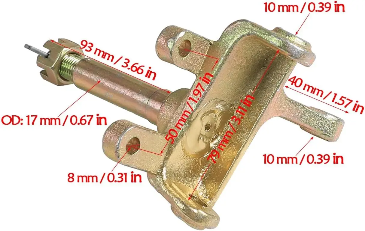 17mm 3 Stud Front Wheel Hub Bearing Flange Steering Knuckle Spindle for 6in Tires 110cc 125cc Go Kart Buggy Karting ATV UTV Quad