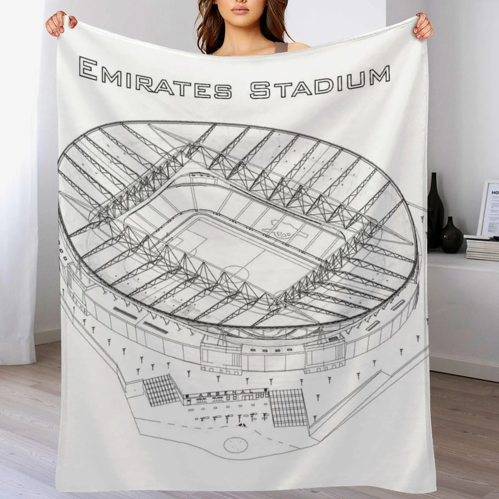 

Emirates Stadium Home of Arsenal Throw Blanket Luxury Brand Weighted Summer Hairy Blankets