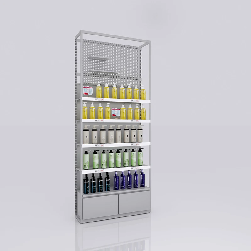 

✘x Multi-Level Metal Wall-Mounted Display Shelf for Cosmetic Store Retail Showcase^