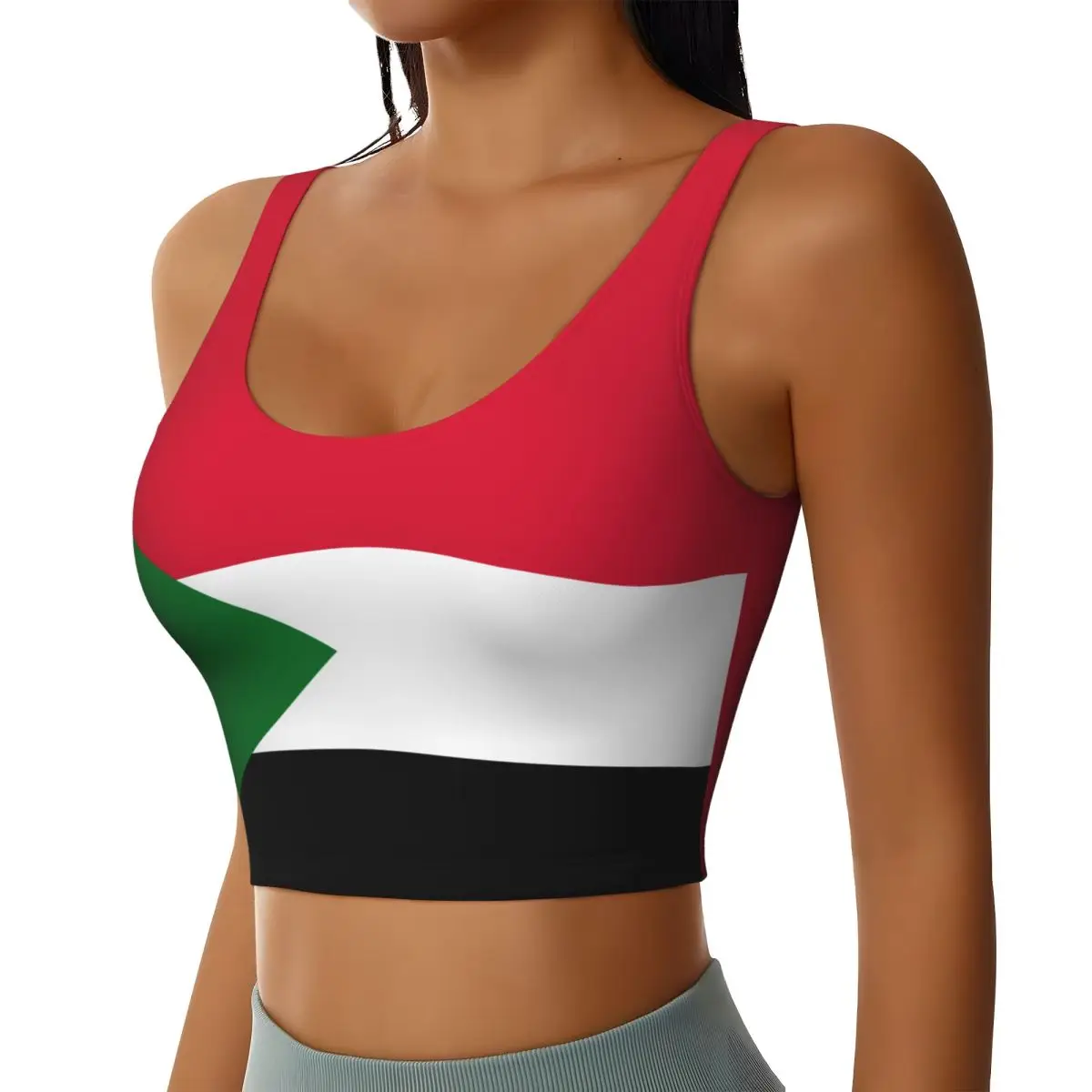 2026 Sudan Flag Print Women Activities Sports Vest Yoga Vest Workout Vest for Women Lightweight Trendy