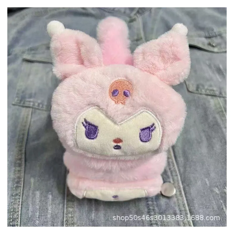 قطعة واحدة لغطاء الأذن كورومي سينامورول ميلودي الحيوان لدفء الشتاء، قابل للطي وأغطية الأذن