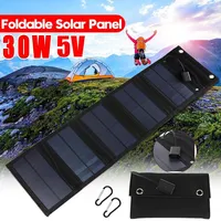 18W/30W 5V Foldable Solar Panel Bag Portable Charging Board Sun Power Bank Charger DIY Battery Emergency Power for Phone Lamp