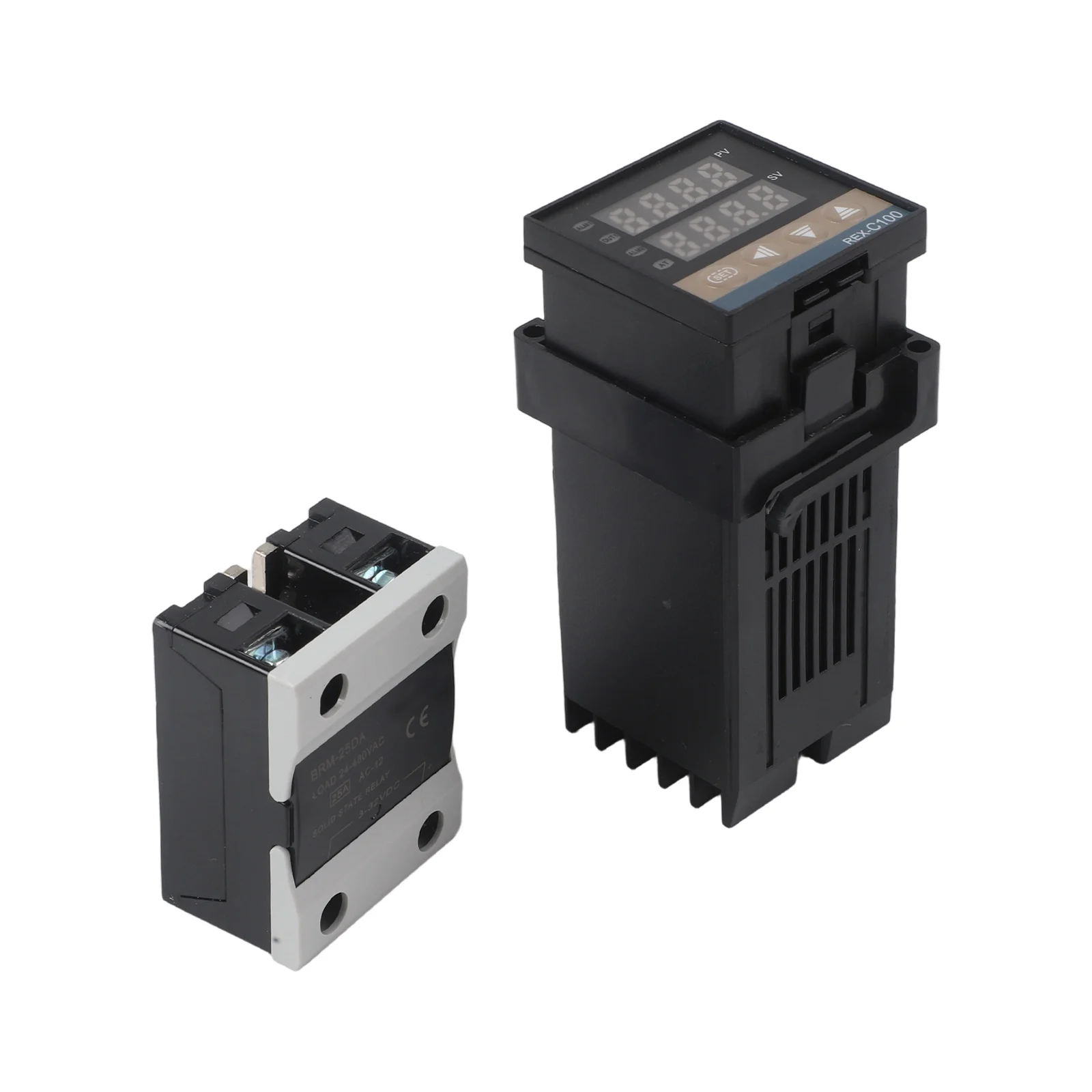 REX-C100 Digital PID Controller for SSR 25DA and K Type Thermocouple Sensor Heat Sink Kit for Precise Temperature Control