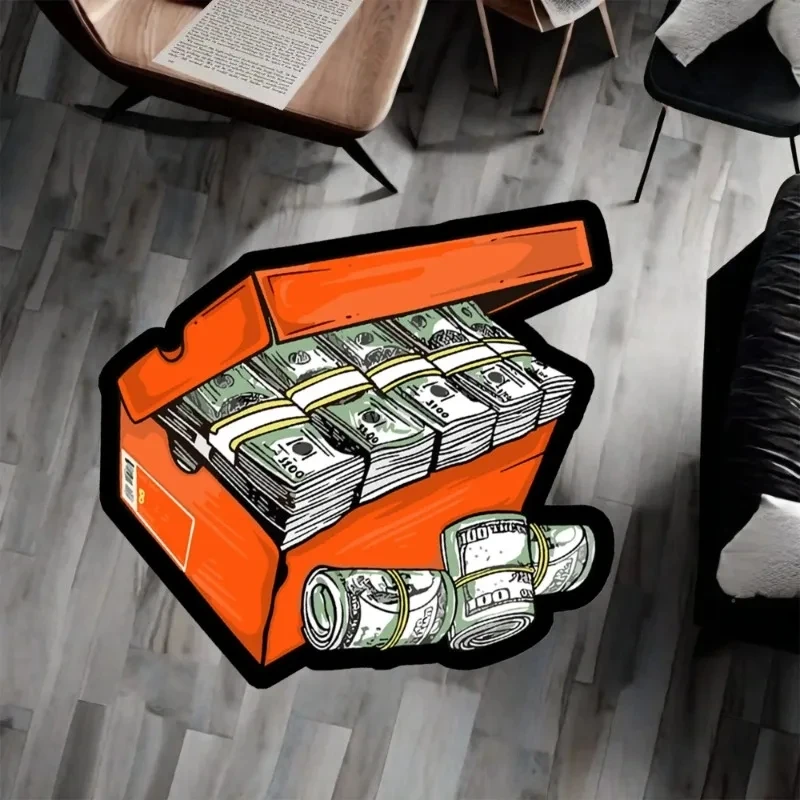 

Ковер VIKAMA с принтом Orange Dollar Box, домашний декор, нескользящий и грязеотталкивающий, для гостиной и спальни, мягкий впитывающий напольный коврик