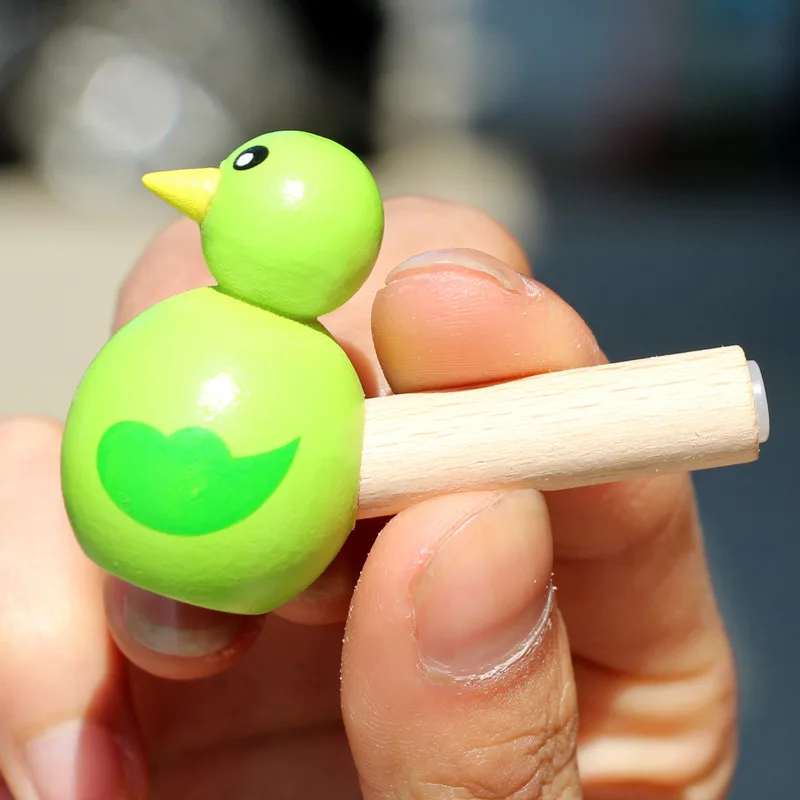 1PC Cartoon Bird Whistle Musical Instrument Toy Children Early Educational Toys Wooden Music Toy Learning Game for Kids Bath Toy