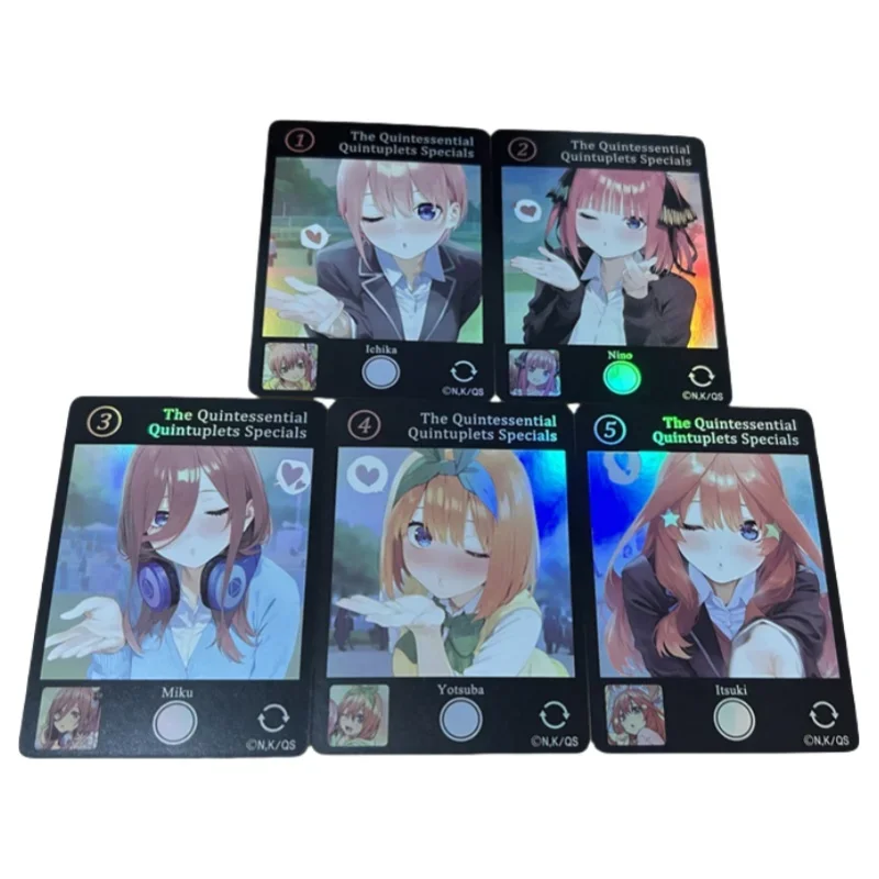 5 Sheets Flash Card Nakano Miku Ichika Yotsuba Itsuki Quintuplets Selfie Series Diy Anime Collection Action Toy Figures Gifts