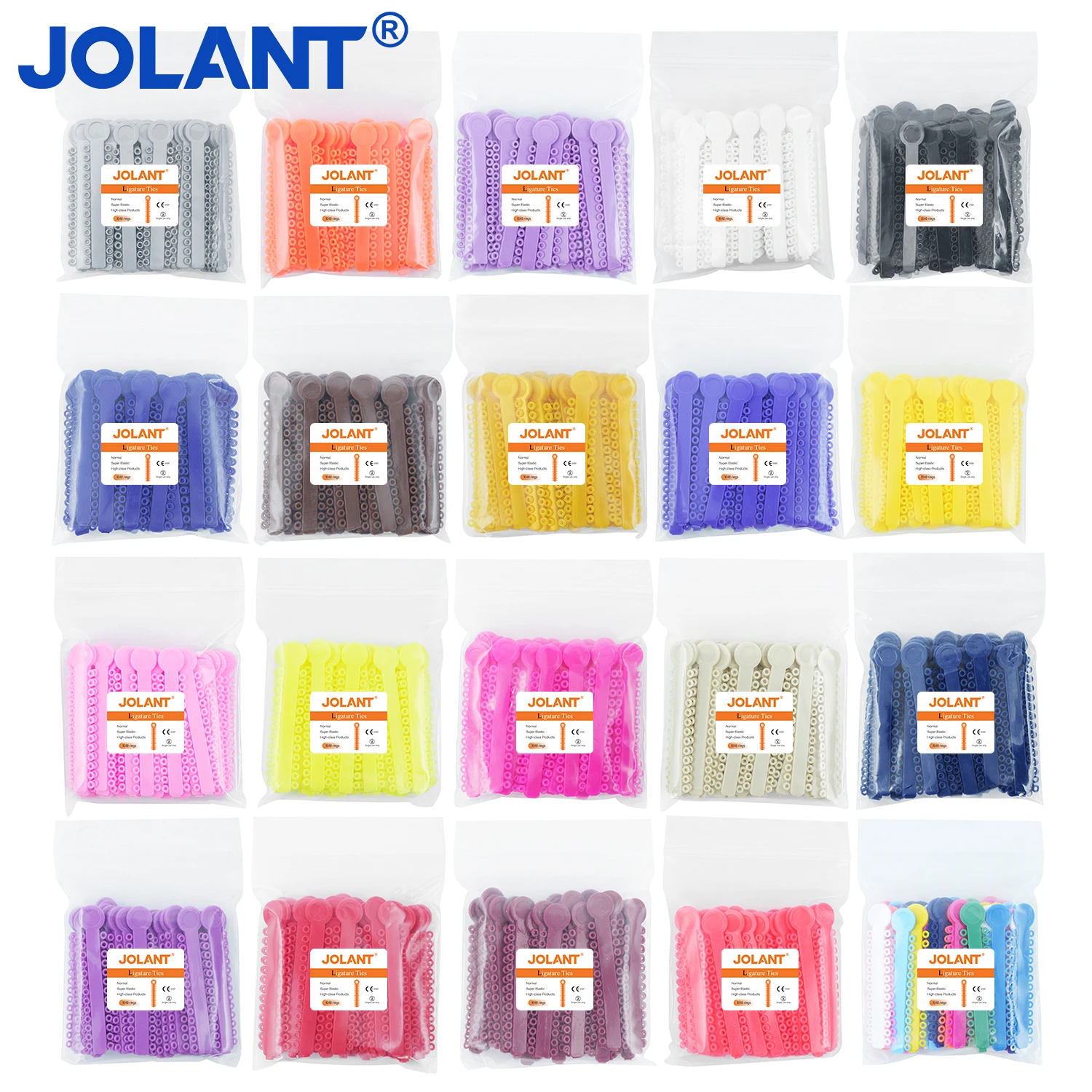 1040pcs/Pack JOLANT Dental Orthodontic Ligature Ties Elastics Rubber Bands for Dentistry Braces Brackets Appliance Materials