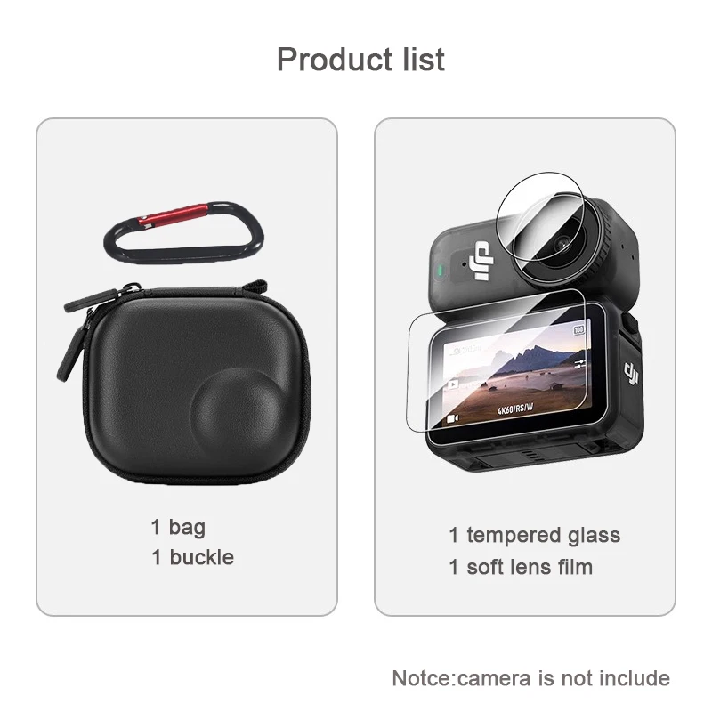 Mini-Aufbewahrungstasche, Reise-Tragetasche für DJI Osmo Nano, Displayschutzfolie aus Glas für DJI Osmo Nano Kamera-Zubehör