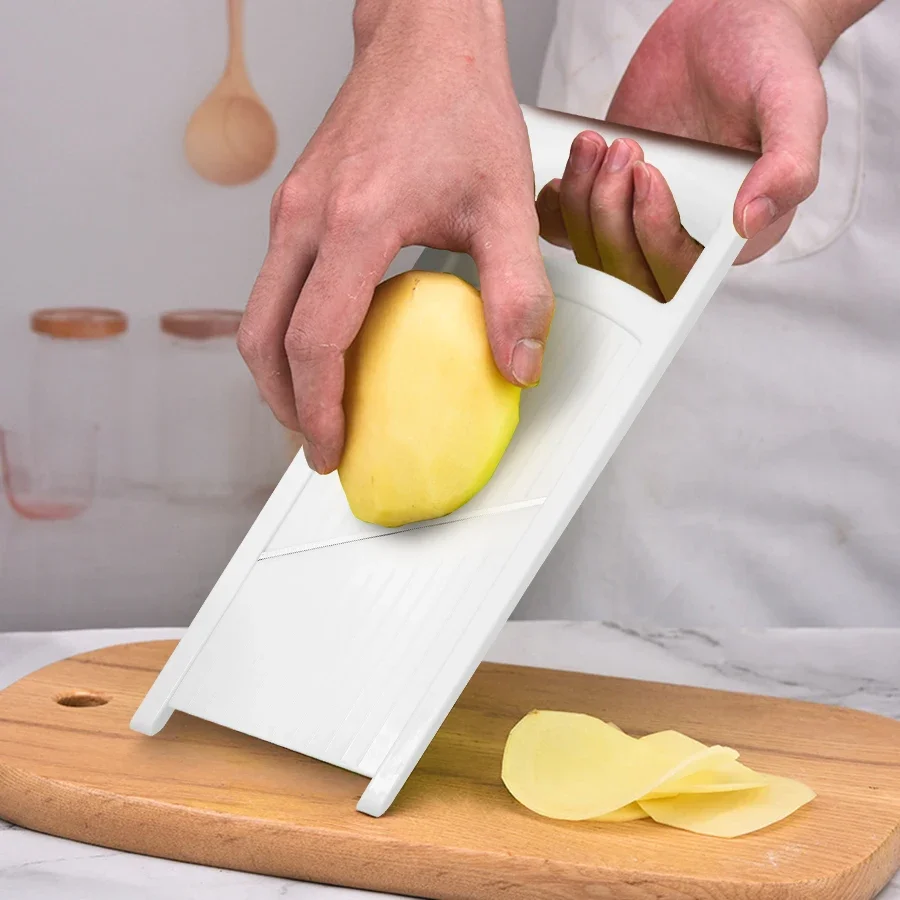 

1PC potato slicer Household multi-functional slicer Stainless steel hand-held vegetable and fruit slicer hanging kitchen tools
