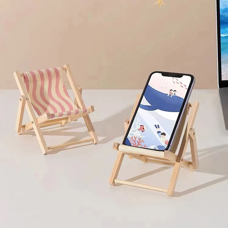 Staffa per sedia da spiaggia Simpatico supporto da tavolo portatile in legno massello per telefono cellulare Supporto da tavolo per tablet per telefono cellulare Accessori per la casa