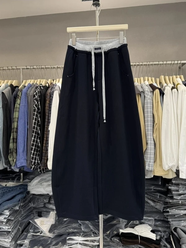 

plus Size Men's Casual Knife-ape Pants Spring Autumn Patchwork Waist Head Versatile Loose Fit Long Trousers Comfortable Bre...