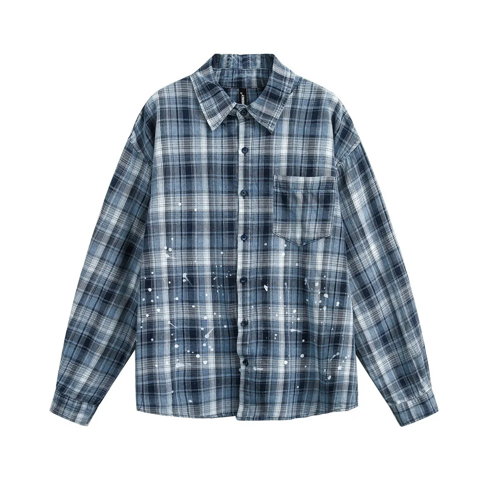 

Американский стиль, весна-осень, новые модные мужские повседневные модные рубашки с отложным воротником и длинными рукавами, простые повседневные базовые рубашки, мужская одежда