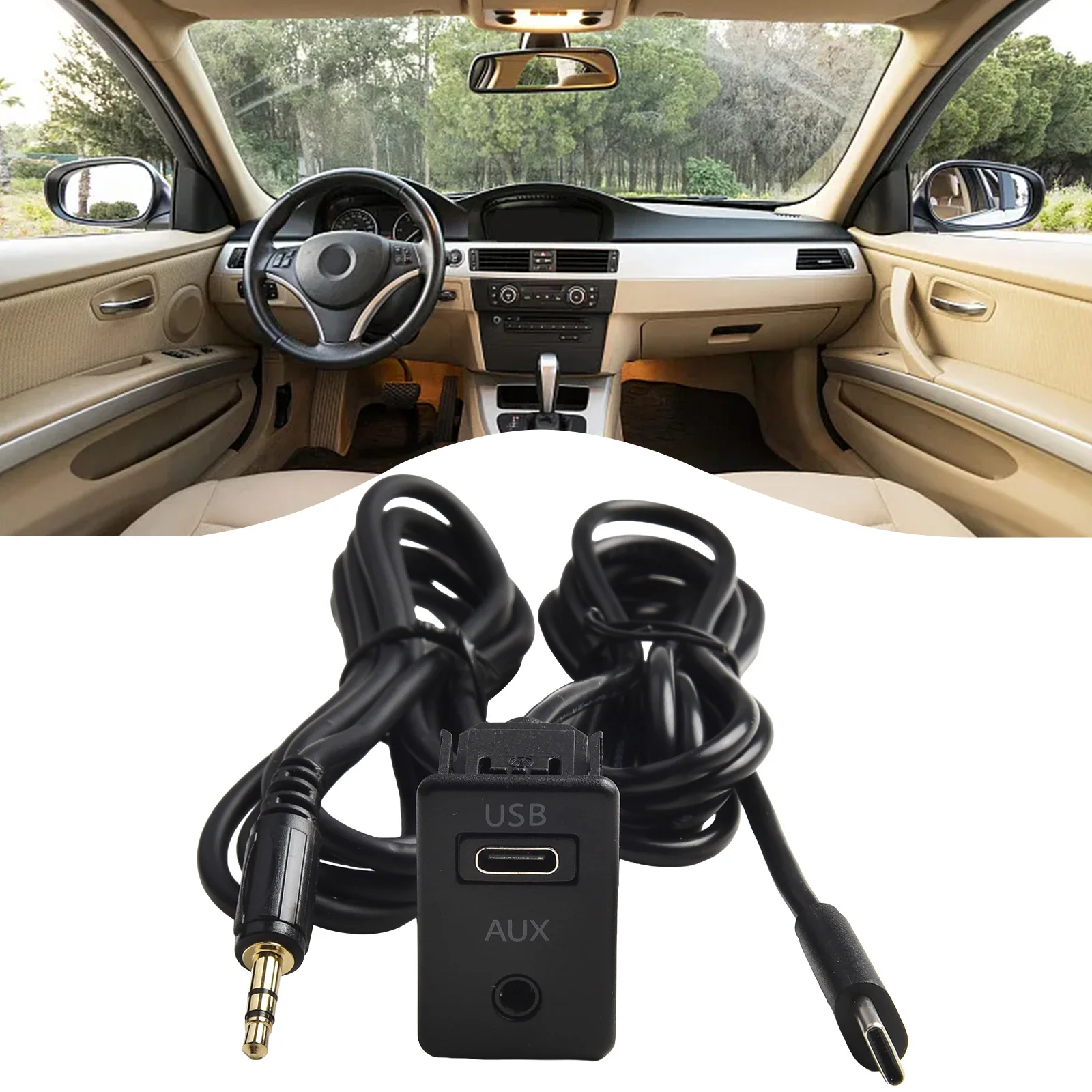 Car Interior Black Car Dash Mount 145cm Cable Non-Deformation Feature Practical And Reliable Wear-Resistant Design