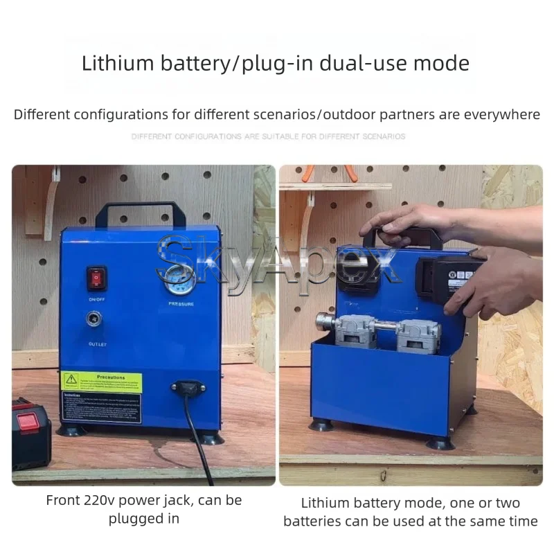 Lithium Battery Portable Low Noise Oil Free Air Compressor AC DC Dual Use Universal Pump Industry-Specific Equipment - view 5