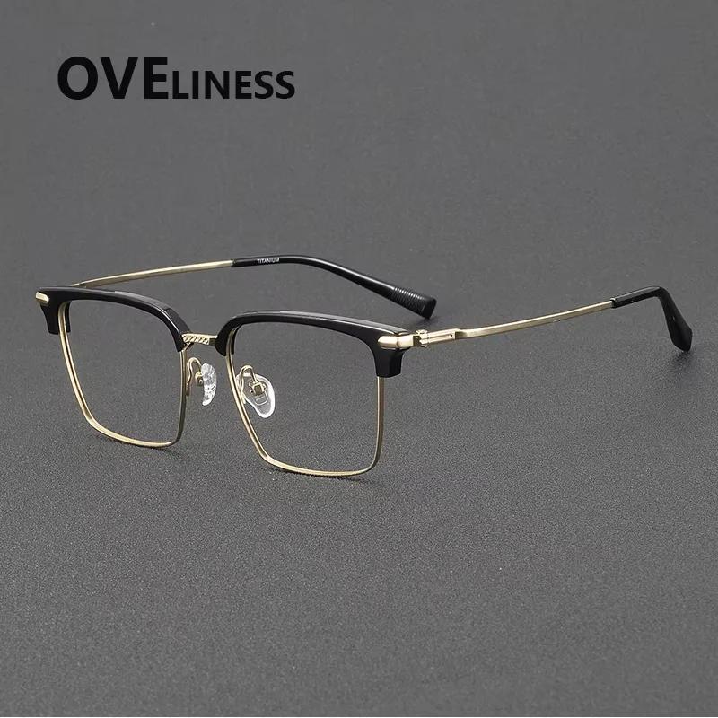 

Acetate Titanium Glasses Frame Men 2025 Retro Square Eyeglasses frame Women Spectacle Eyewear spectacles