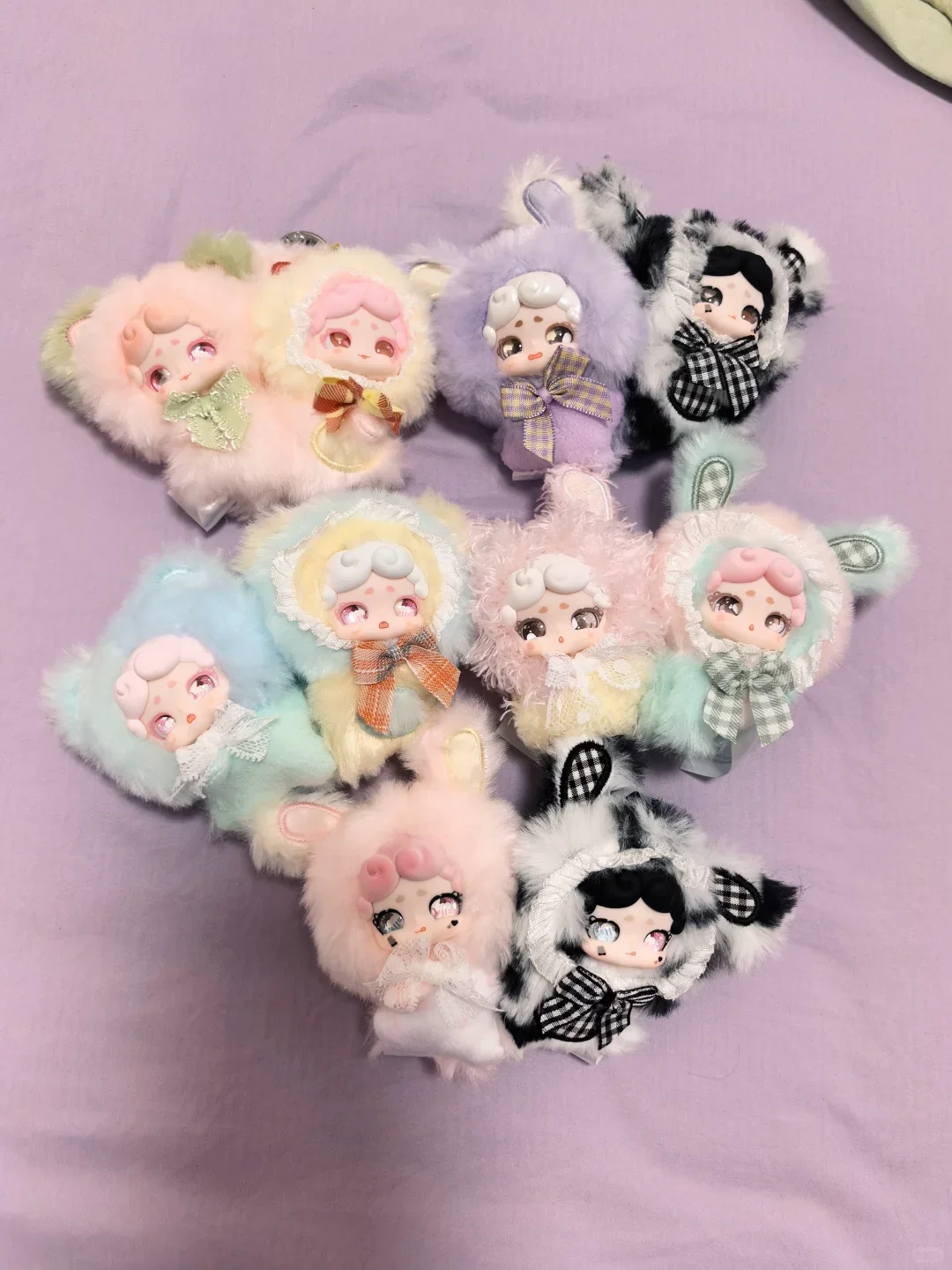 Luckydeernai Good Night Rabbit Mini Plush Blind Box Hanging Pendant Cute Rabbit Doll Collectible Desktop Decor Birthday Gift