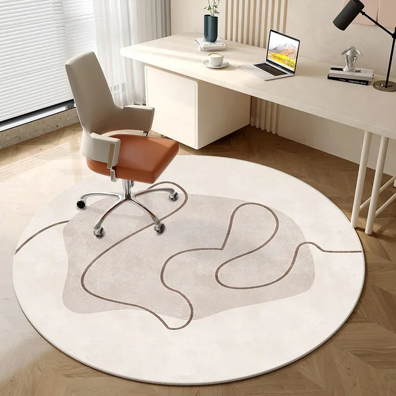 VIKAMA Morandi Colour Minimalist Round Rug Durable Non-Slip Living Room Coffee Table Mat Bedside Rug for Bedroom Home Decor