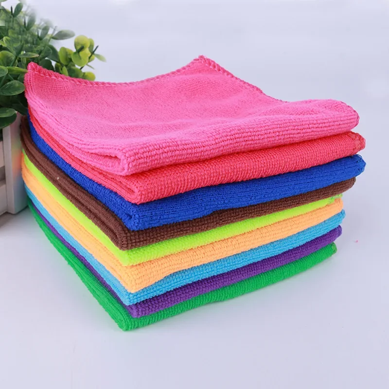 5 paquetes de paños de limpieza de microfibra, trapos de limpieza de colores mezclados de 30*30cm, toallas de limpieza para el cuidado del coche, casa, cocina, vidrio