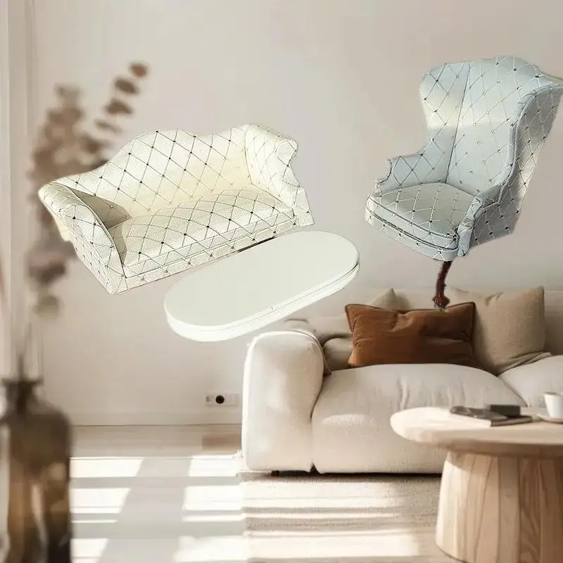 1: 12 Dollhouse Miniature Plush Rug Set, Model Photography Prop, Kid's Pretend Play Toys, Doll House Tiny Decor Presents