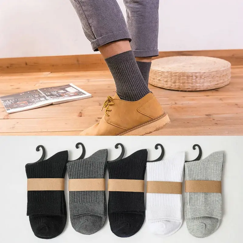 5/10 Pairs Breathable Boat Socks Solid Stripe Color Cotton Casual Socks Comfortable Non-slip New Fashion Men's High Quality Sock