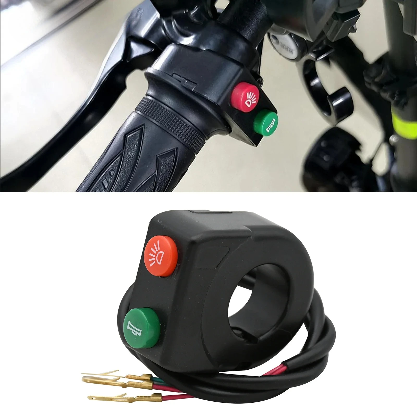 

22mm Handlebar Horn And Headlight Combination Button Switch For Motorcycle ATV Scooter Electric Bicycle Universal Refit Parts