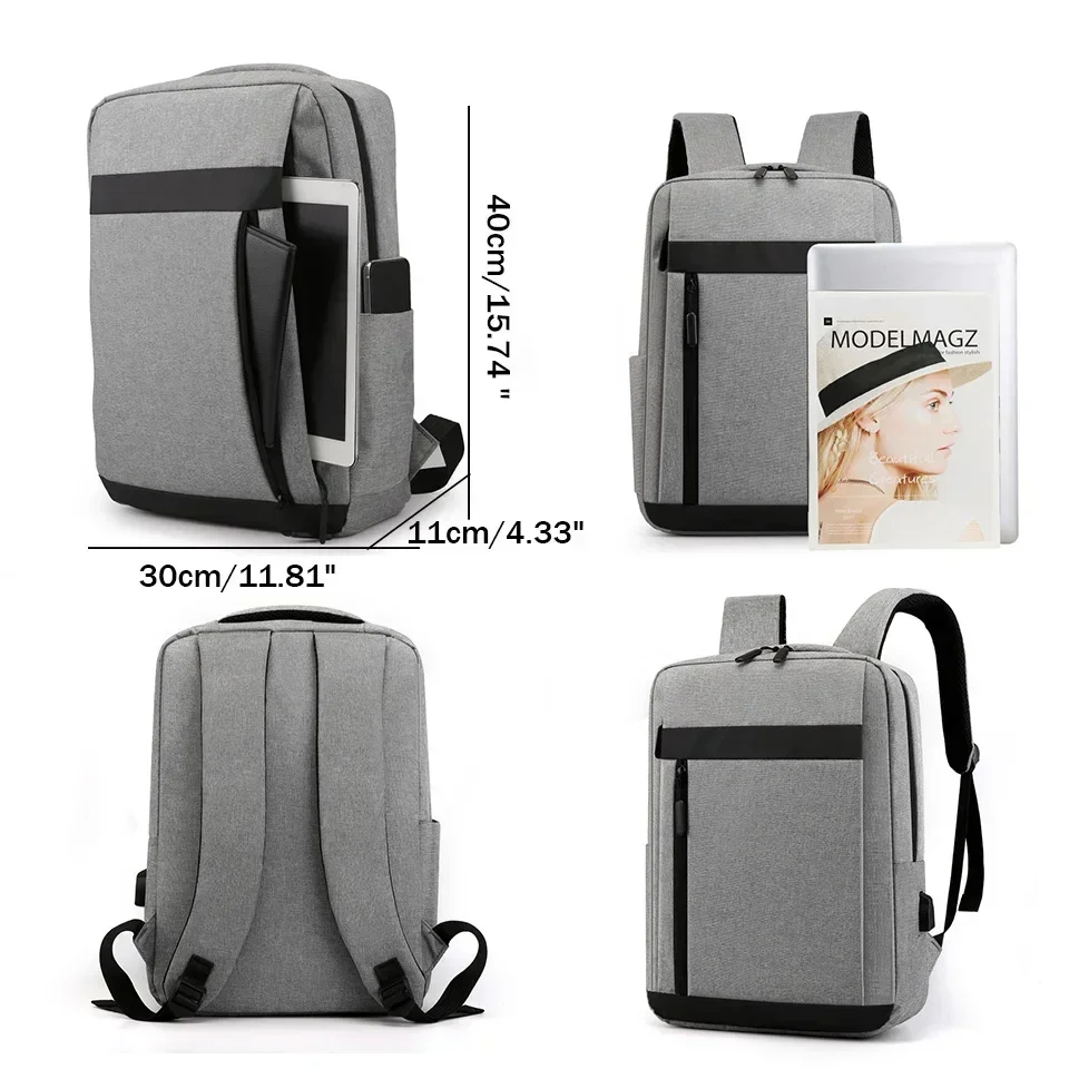 Business Laptop Backpack Large Capacity Multifunctional Usb Charging Waterproof Film Backbag Casual Shoulder Bag For Men