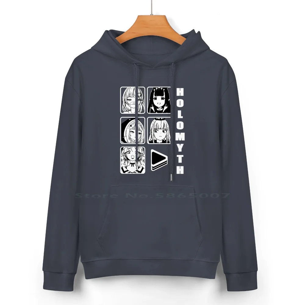 Hololive En Holomyth Grayscale Cotton Hoodie Sweater 24 Colors Gawr Gura Amelia Watson Calliope Mori Ninomae Inanis Takanashi