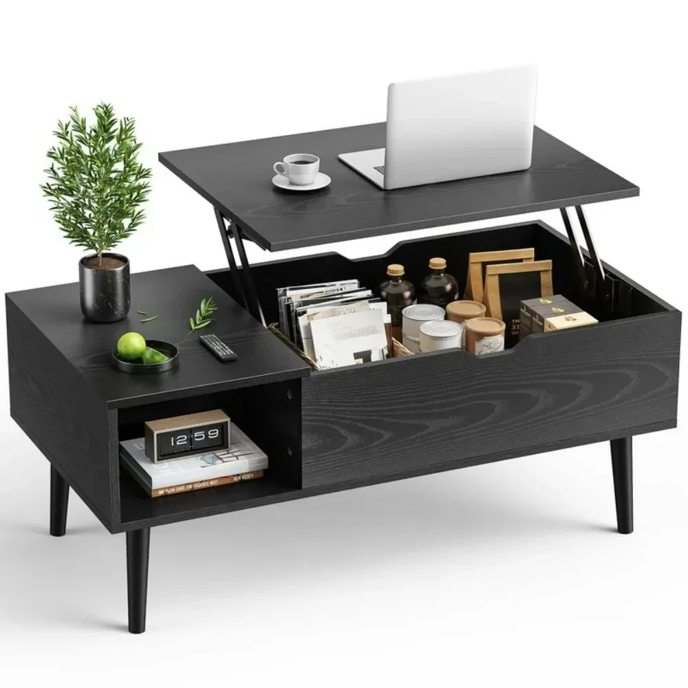 

Office Coffee Table, Living Room Coffee Table With Shadow Storage Compartments And Drawers
