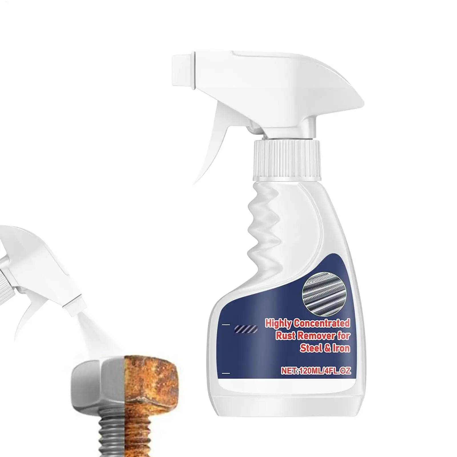 120ml Heavy Duty Rust Remover Spray Fast Acting Rust Dissolver & Anti-Rust Coating for Metal, Car, Tools Multi-Surface Cleaner